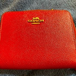 Red folding coach wallet- Genuine